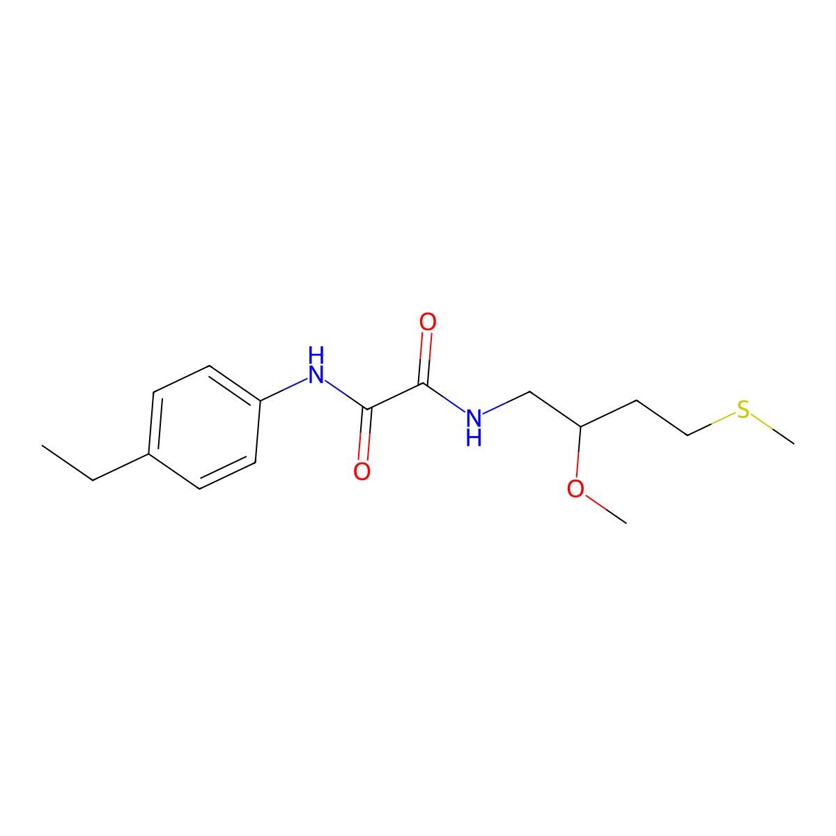 N'-(4-ethylphenyl)-N-[2-methoxy-4-(methylsulfanyl)butyl]ethanediamide molecular structure, CAS 2320923-96-2