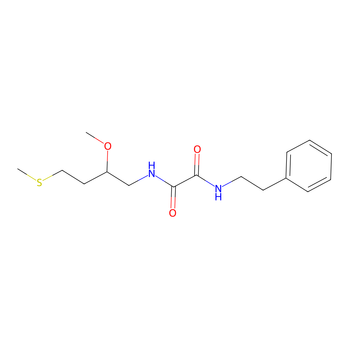 N-[2-methoxy-4-(methylsulfanyl)butyl]-N'-(2-phenylethyl)ethanediamide molecular structure, CAS 2320923-99-5