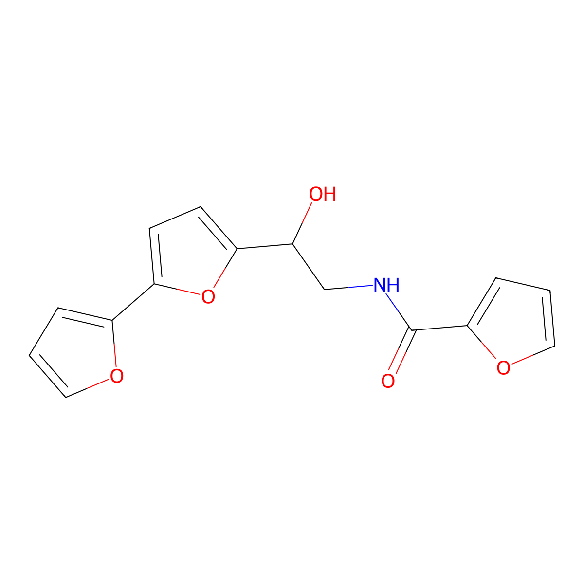 N-(2-{[2,2'-bifuran]-5-yl}-2-hydroxyethyl)furan-2-carboxamide molecular structure, CAS 2320924-16-9