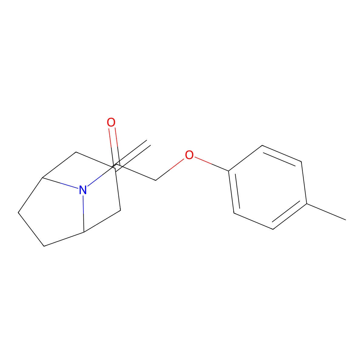 1-{3-Methylidene-8-azabicyclo[3.2.1]octan-8-yl}-2-(4-methylphenoxy)ethan-1-one molecular structure, CAS 2320924-39-6