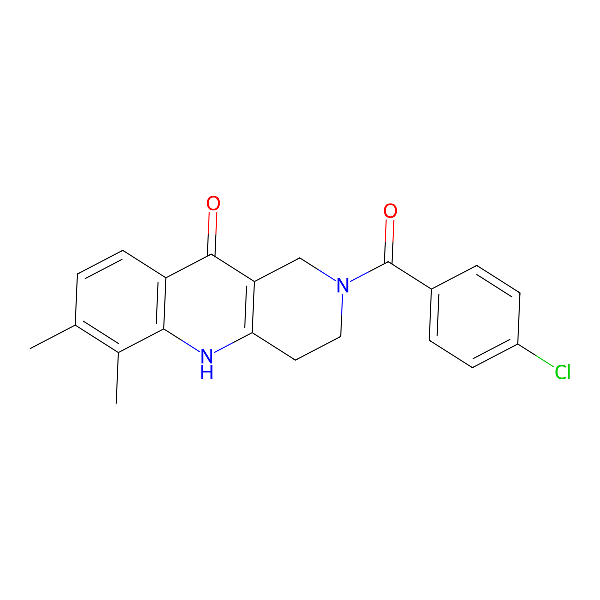 2-(4-Chlorobenzoyl)-6,7-dimethyl-1,3,4,5-tetrahydrobenzo[b][1,6]naphthyridin-10-one molecular structure, CAS 2320924-95-4