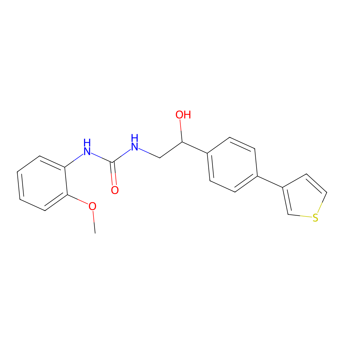 1-{2-Hydroxy-2-[4-(thiophen-3-yl)phenyl]ethyl}-3-(2-methoxyphenyl)urea molecular structure, CAS 2320925-02-6