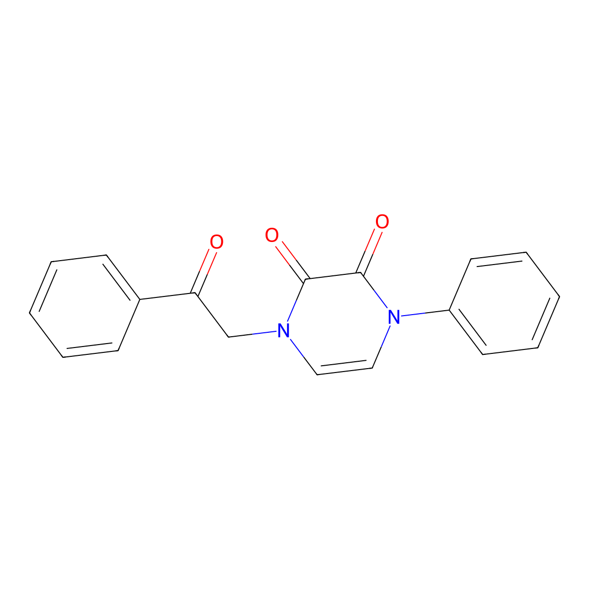 1-Phenacyl-4-phenylpyrazine-2,3-dione molecular structure, CAS 2320925-45-7