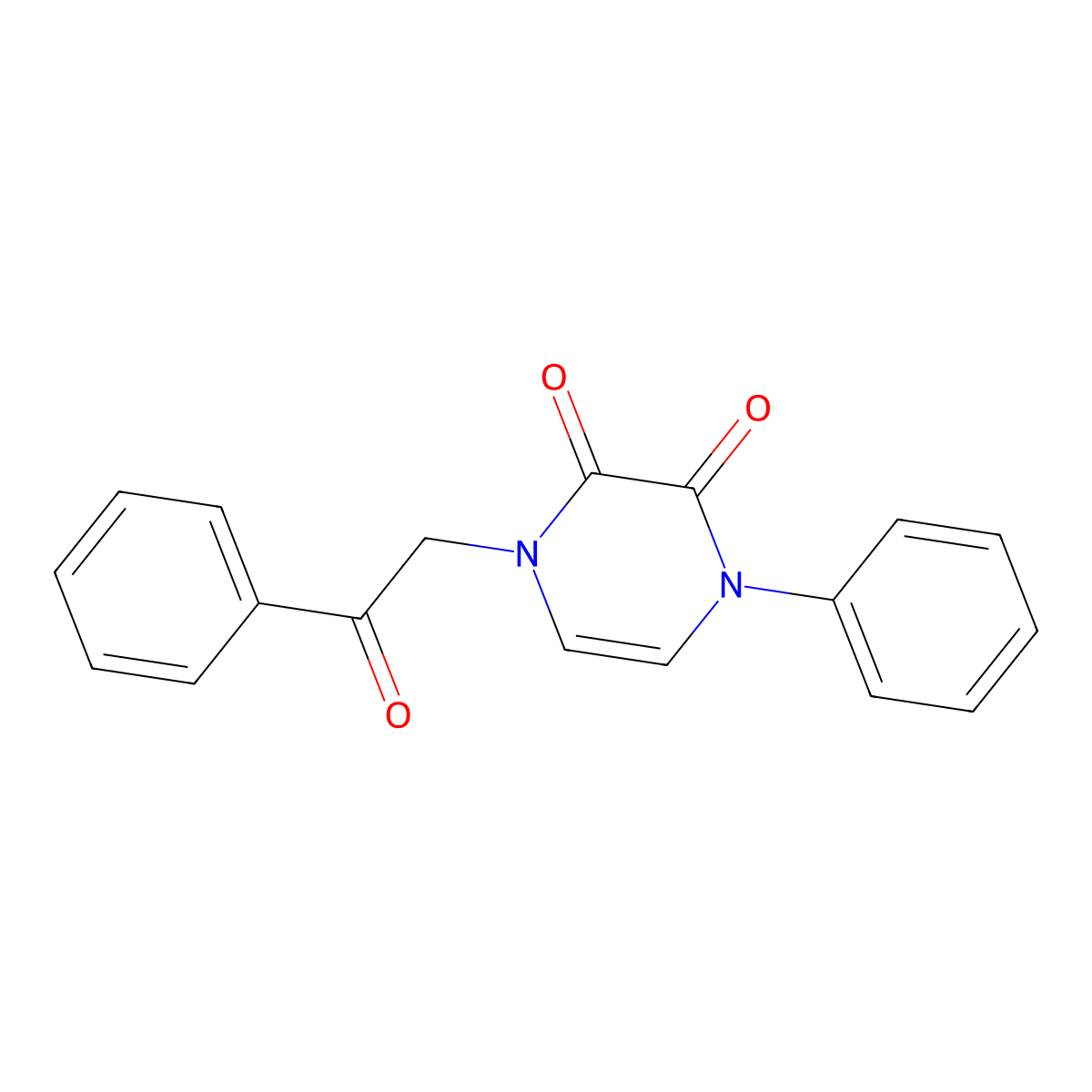 1-Phenacyl-4-phenylpyrazine-2,3-dione molecular structure, CAS 2320925-45-7
