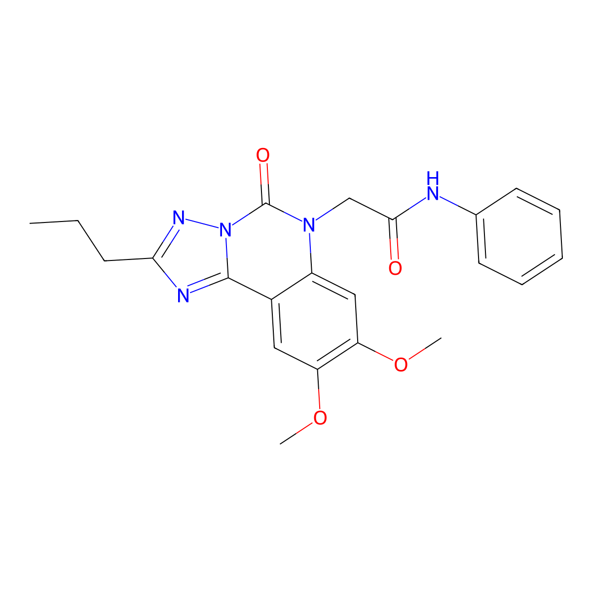 2-{8,9-dimethoxy-5-oxo-2-propyl-5H,6H-[1,2,4]triazolo[1,5-c]quinazolin-6-yl}-N-phenylacetamide molecular structure, CAS 2320925-90-2