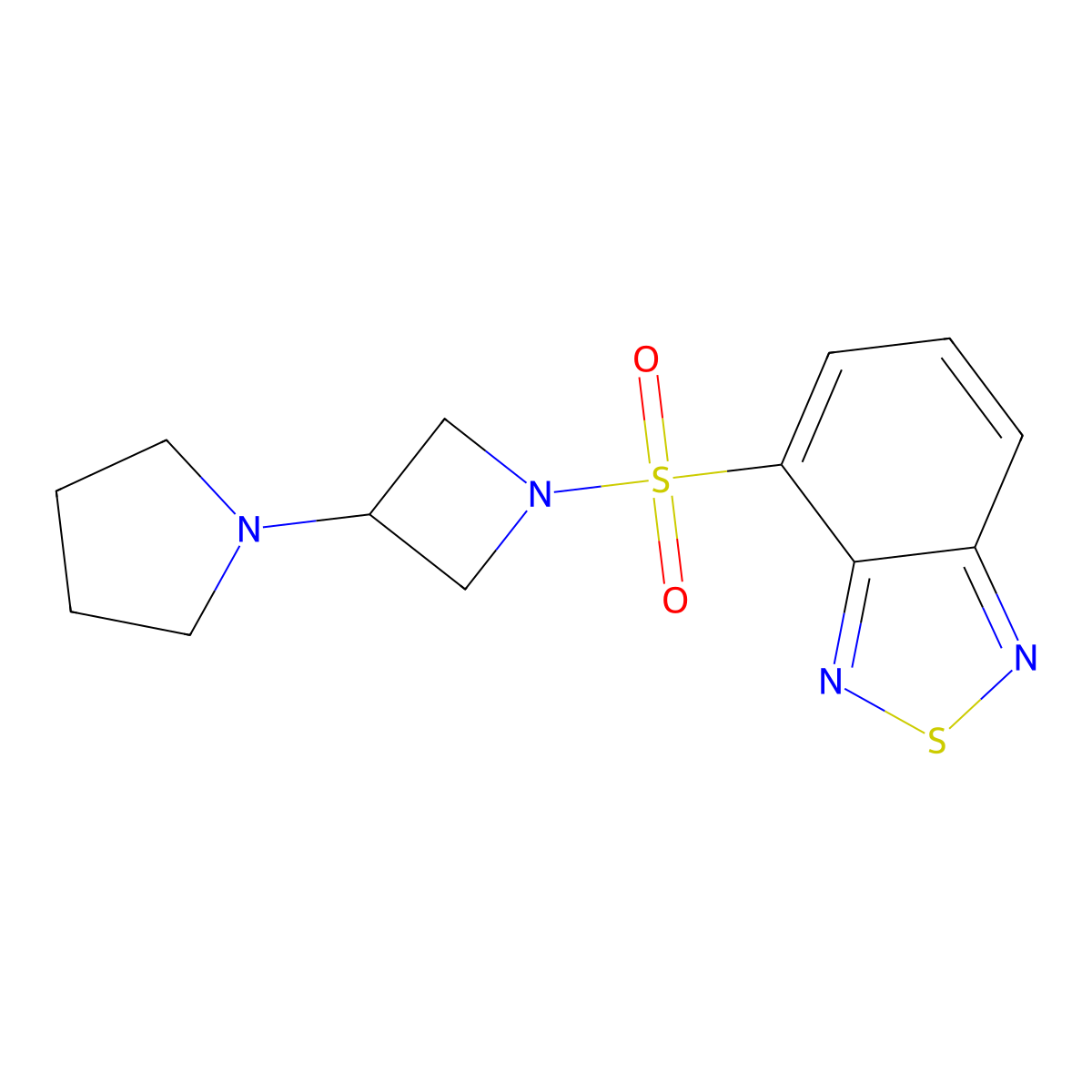 4-(3-Pyrrolidin-1-ylazetidin-1-yl)sulfonyl-2,1,3-benzothiadiazole molecular structure, CAS 2320926-19-8