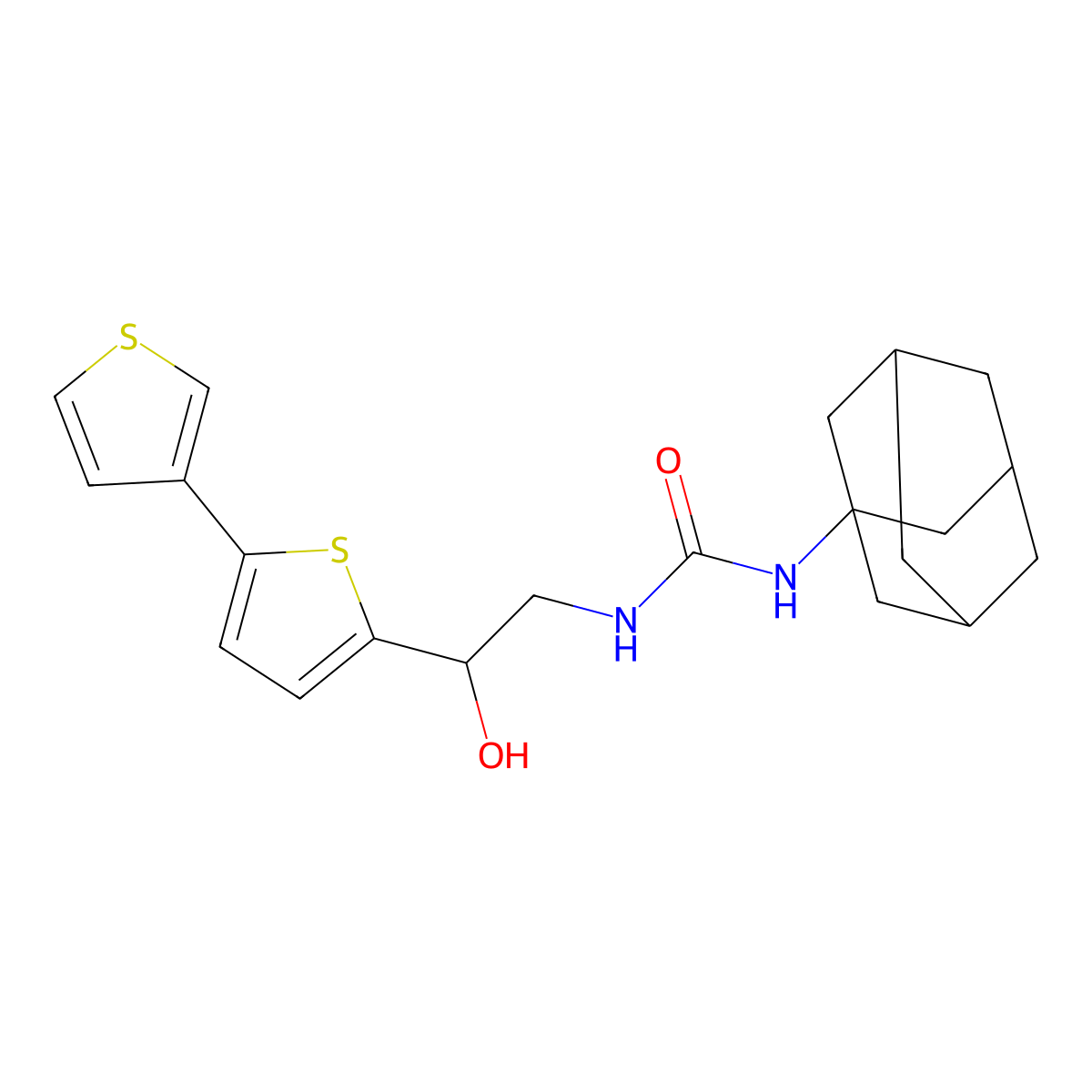 1-(1-Adamantyl)-3-[2-hydroxy-2-(5-thiophen-3-ylthiophen-2-yl)ethyl]urea molecular structure, CAS 2320926-48-3
