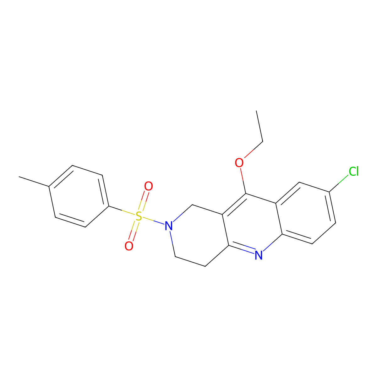 8-chloro-10-ethoxy-2-(4-methylbenzenesulfonyl)-1H,2H,3H,4H-benzo[b]1,6-naphthyridine molecular structure, CAS 2320926-49-4