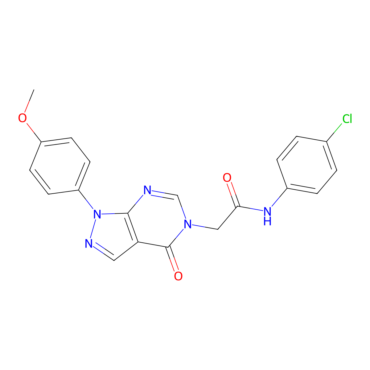 N-(4-chlorophenyl)-2-[1-(4-methoxyphenyl)-4-oxo-1H,4H,5H-pyrazolo[3,4-d]pyrimidin-5-yl]acetamide molecular structure, CAS 2320926-52-9