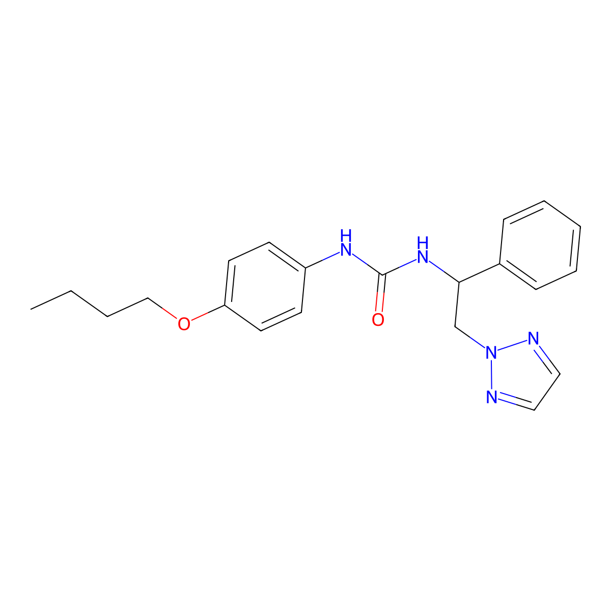 1-(4-butoxyphenyl)-3-[1-phenyl-2-(2H-1,2,3-triazol-2-yl)ethyl]urea molecular structure, CAS 2320926-69-8