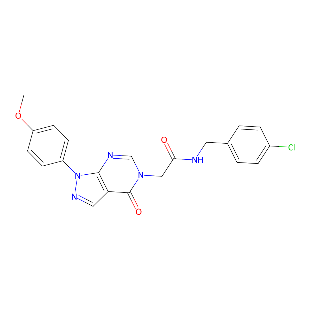N-[(4-chlorophenyl)methyl]-2-[1-(4-methoxyphenyl)-4-oxo-1H,4H,5H-pyrazolo[3,4-d]pyrimidin-5-yl]acetamide molecular structure, CAS 2320926-77-8