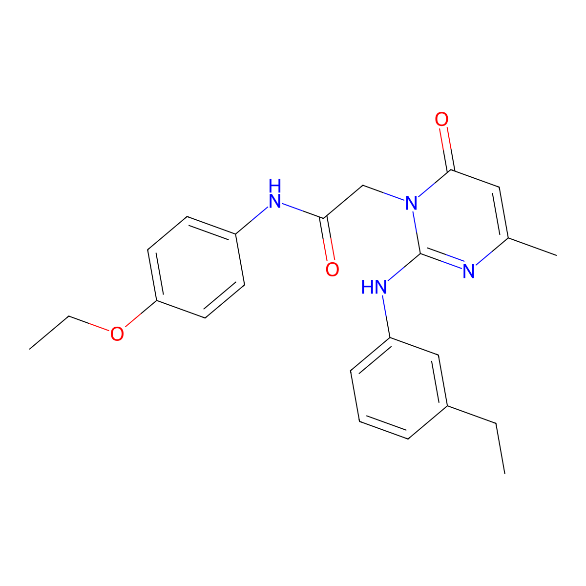 N-(4-ethoxyphenyl)-2-{2-[(3-ethylphenyl)amino]-4-methyl-6-oxo-1,6-dihydropyrimidin-1-yl}acetamide molecular structure, CAS 2320929-06-2