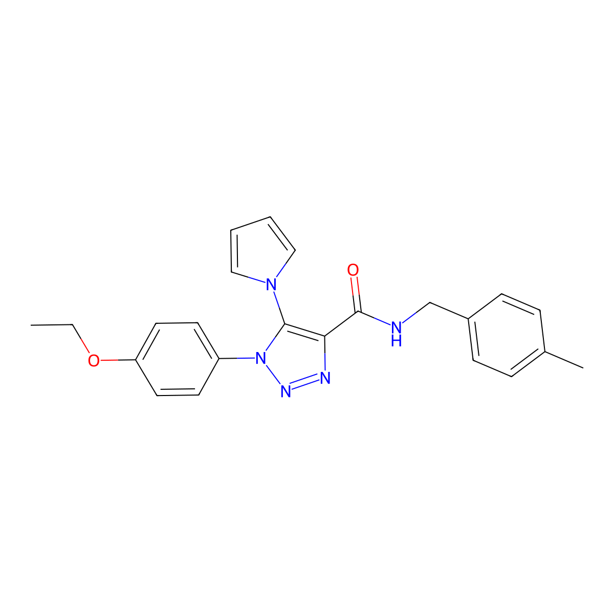 1-(4-ethoxyphenyl)-N-[(4-methylphenyl)methyl]-5-(1H-pyrrol-1-yl)-1H-1,2,3-triazole-4-carboxamide molecular structure, CAS 2320929-61-9