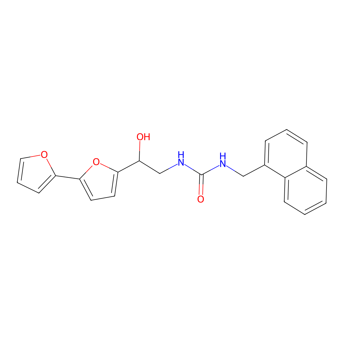 3-(2-{[2,2'-Bifuran]-5-yl}-2-hydroxyethyl)-1-[(naphthalen-1-yl)methyl]urea molecular structure, CAS 2320931-21-1
