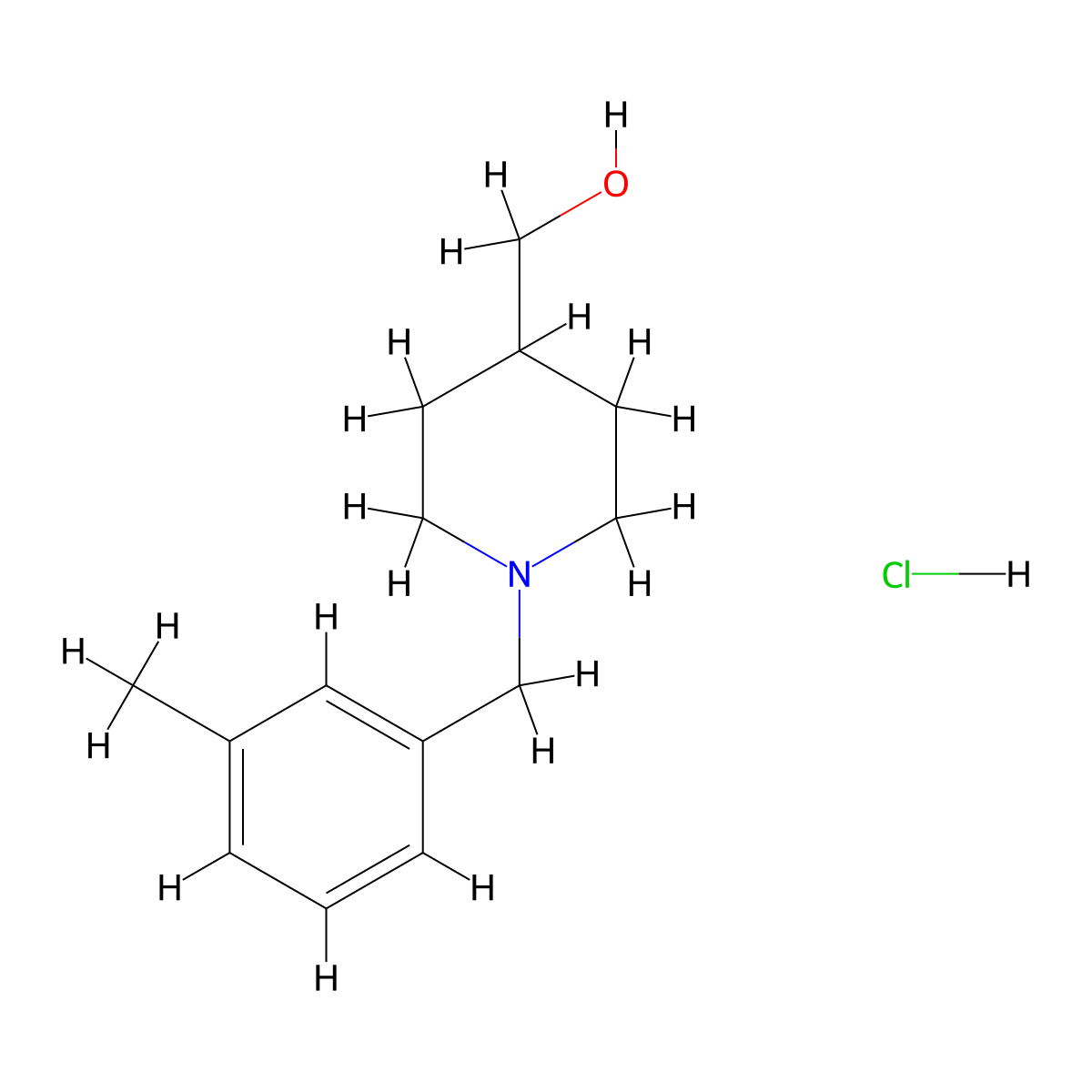 {1-[(3-Methylphenyl)methyl]piperidin-4-yl}methanol hydrochloride molecular structure, CAS 2320953-22-6