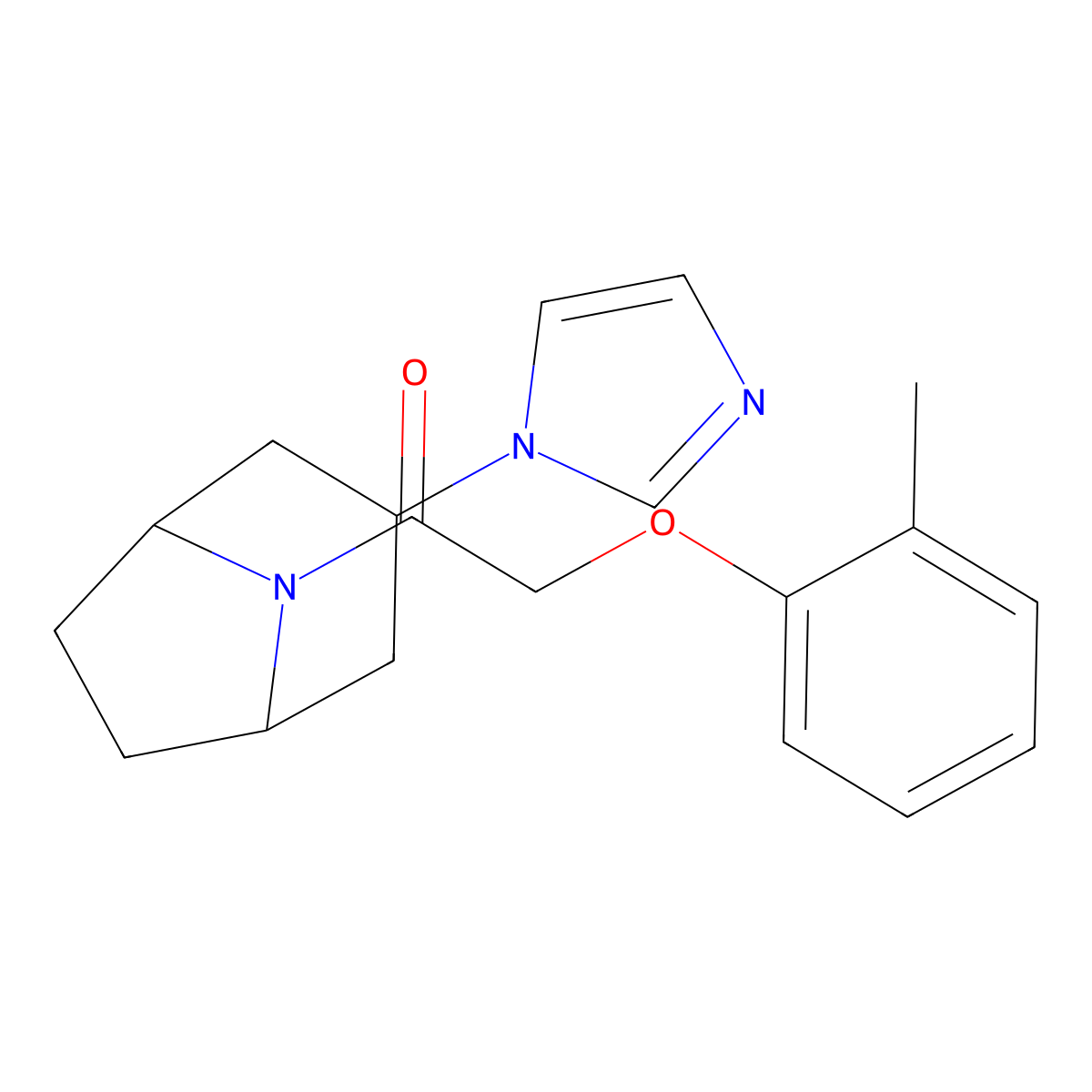 1-[3-(1H-imidazol-1-yl)-8-azabicyclo[3.2.1]octan-8-yl]-2-(2-methylphenoxy)ethan-1-one molecular structure, CAS 2320953-29-3