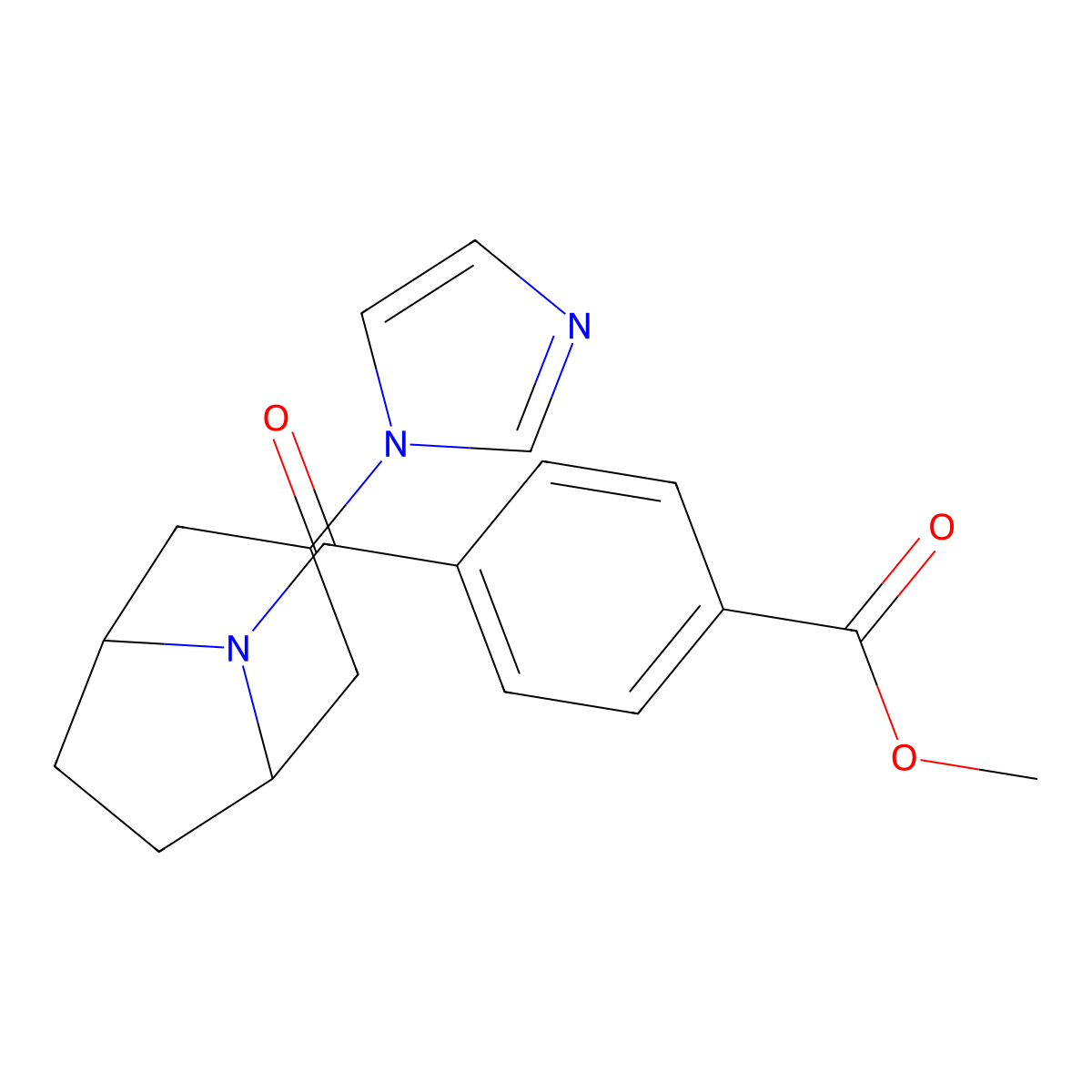 methyl 4-[3-(1H-imidazol-1-yl)-8-azabicyclo[3.2.1]octane-8-carbonyl]benzoate molecular structure, CAS 2320953-55-5