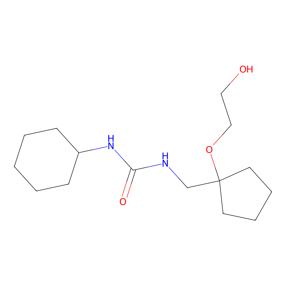 1-Cyclohexyl-3-{[1-(2-hydroxyethoxy)cyclopentyl]methyl}urea molecular structure, CAS 2320953-64-6