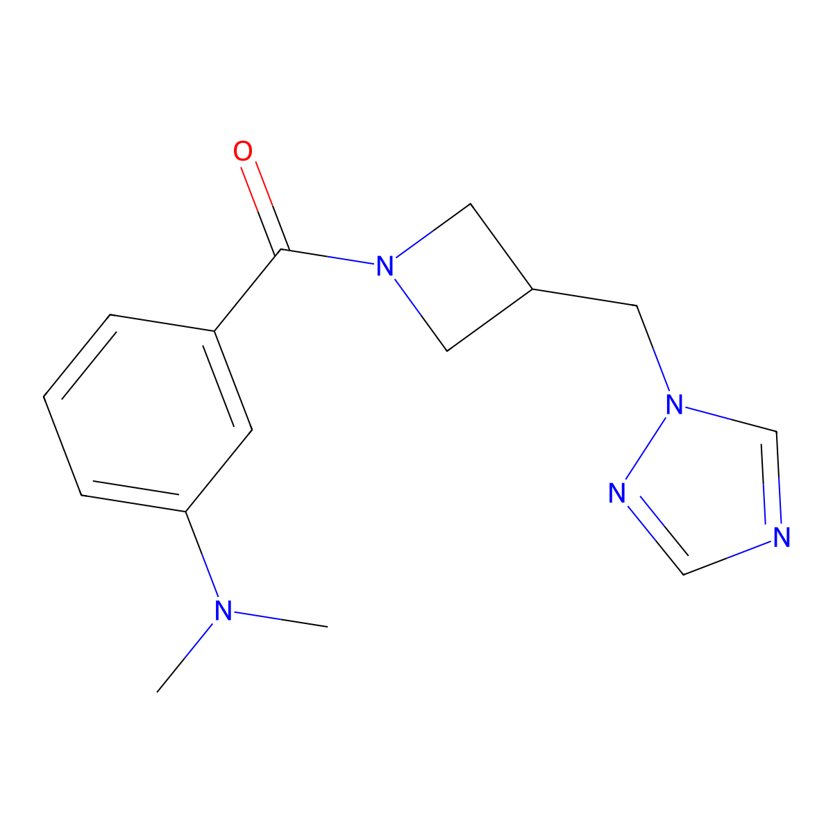 N,N-dimethyl-3-{3-[(1H-1,2,4-triazol-1-yl)methyl]azetidine-1-carbonyl}aniline molecular structure, CAS 2320953-92-0