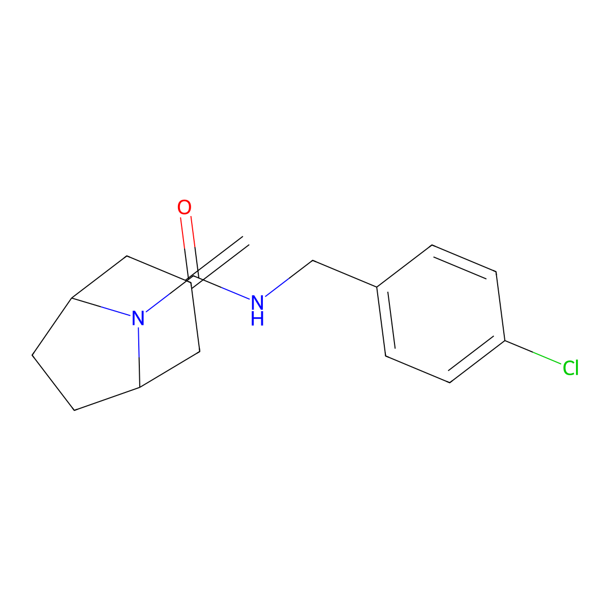 N-[(4-chlorophenyl)methyl]-3-methylidene-8-azabicyclo[3.2.1]octane-8-carboxamide molecular structure, CAS 2320954-37-6