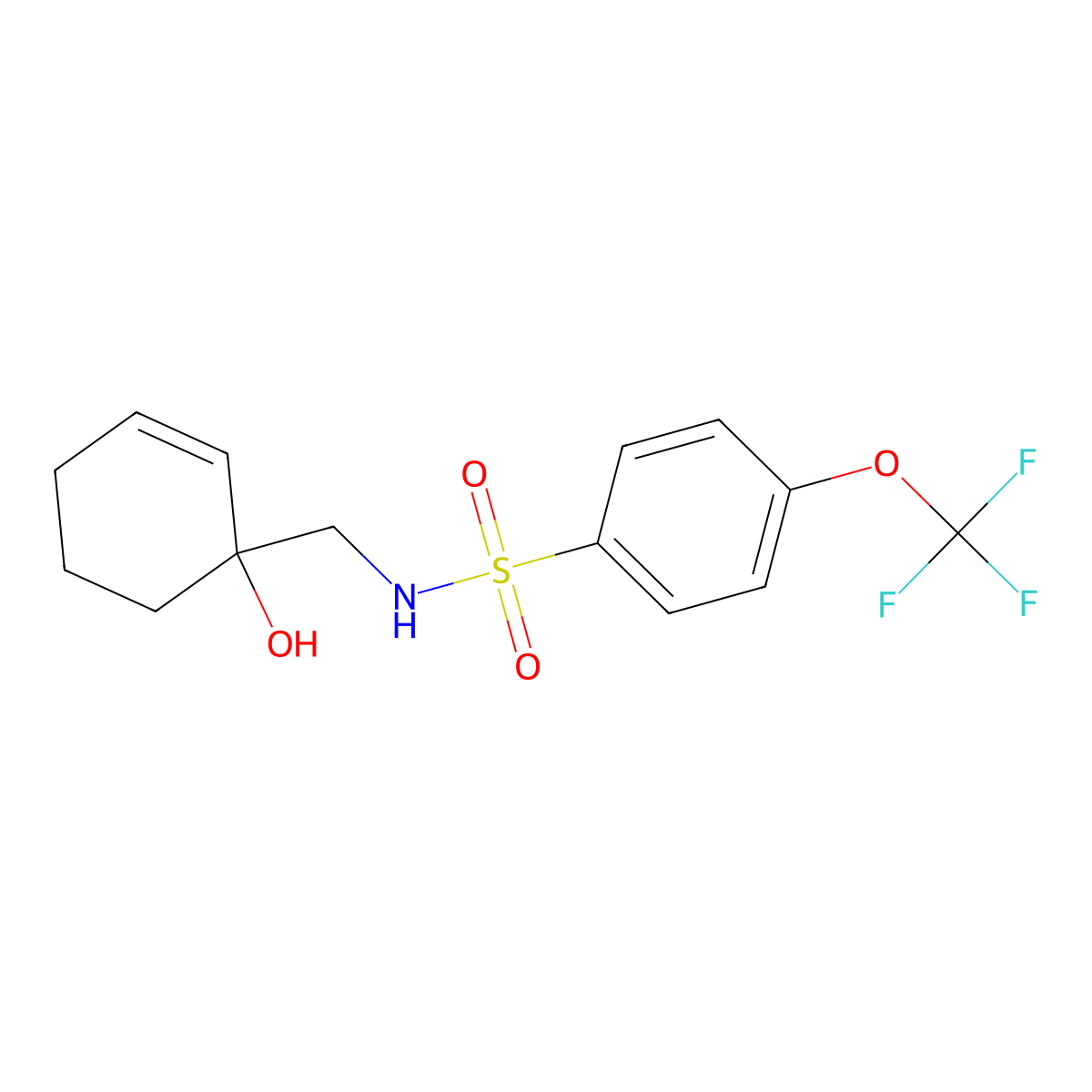 N-[(1-hydroxycyclohex-2-en-1-yl)methyl]-4-(trifluoromethoxy)benzene-1-sulfonamide molecular structure, CAS 2320954-46-7