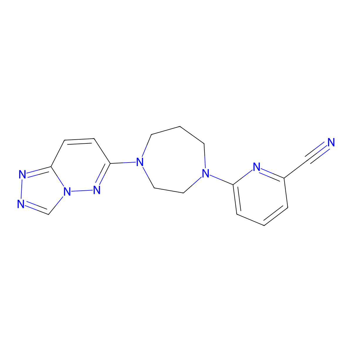 6-(4-{[1,2,4]Triazolo[4,3-b]pyridazin-6-yl}-1,4-diazepan-1-yl)pyridine-2-carbonitrile molecular structure, CAS 2320954-70-7