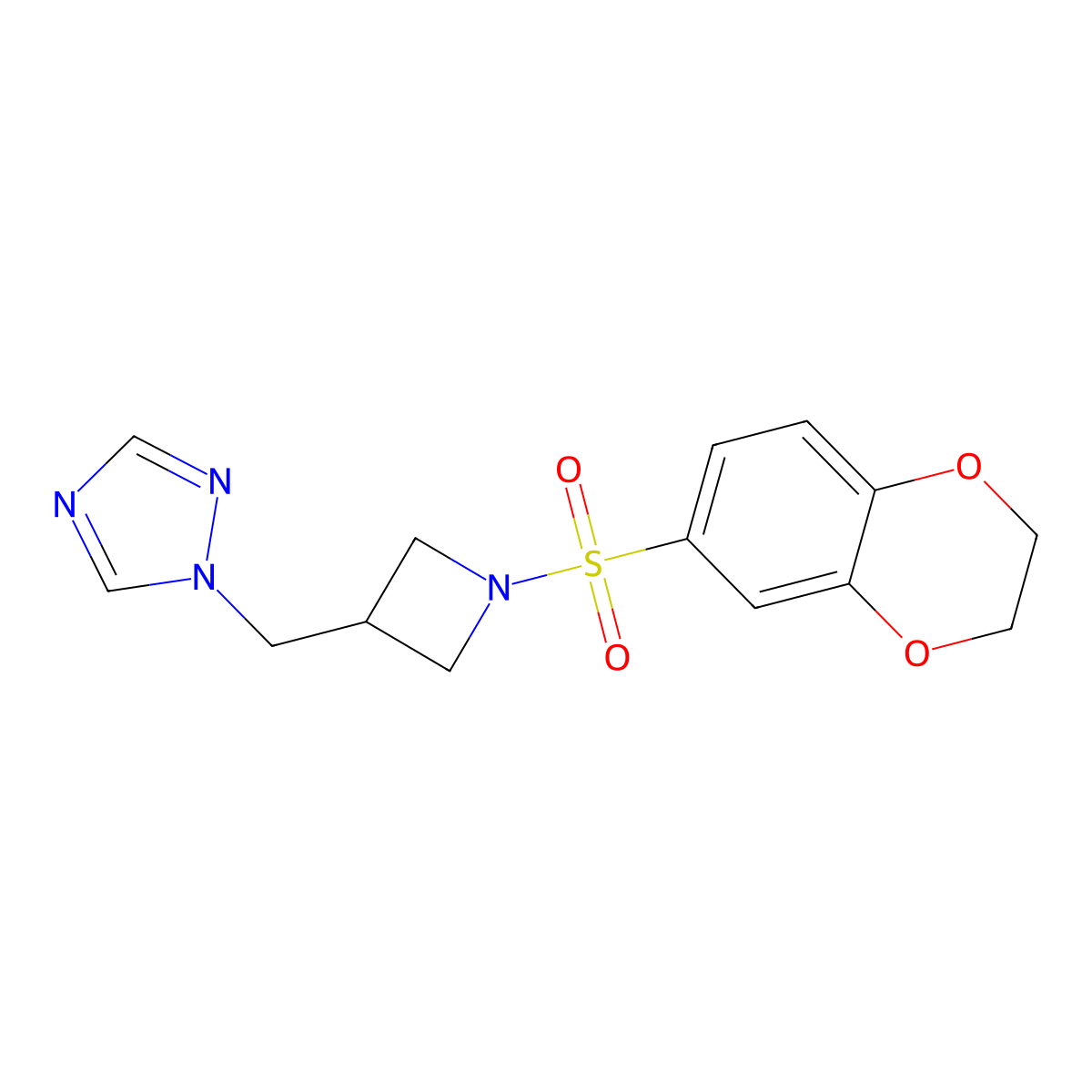 1-{[1-(2,3-dihydro-1,4-benzodioxine-6-sulfonyl)azetidin-3-yl]methyl}-1H-1,2,4-triazole molecular structure, CAS 2320955-36-8