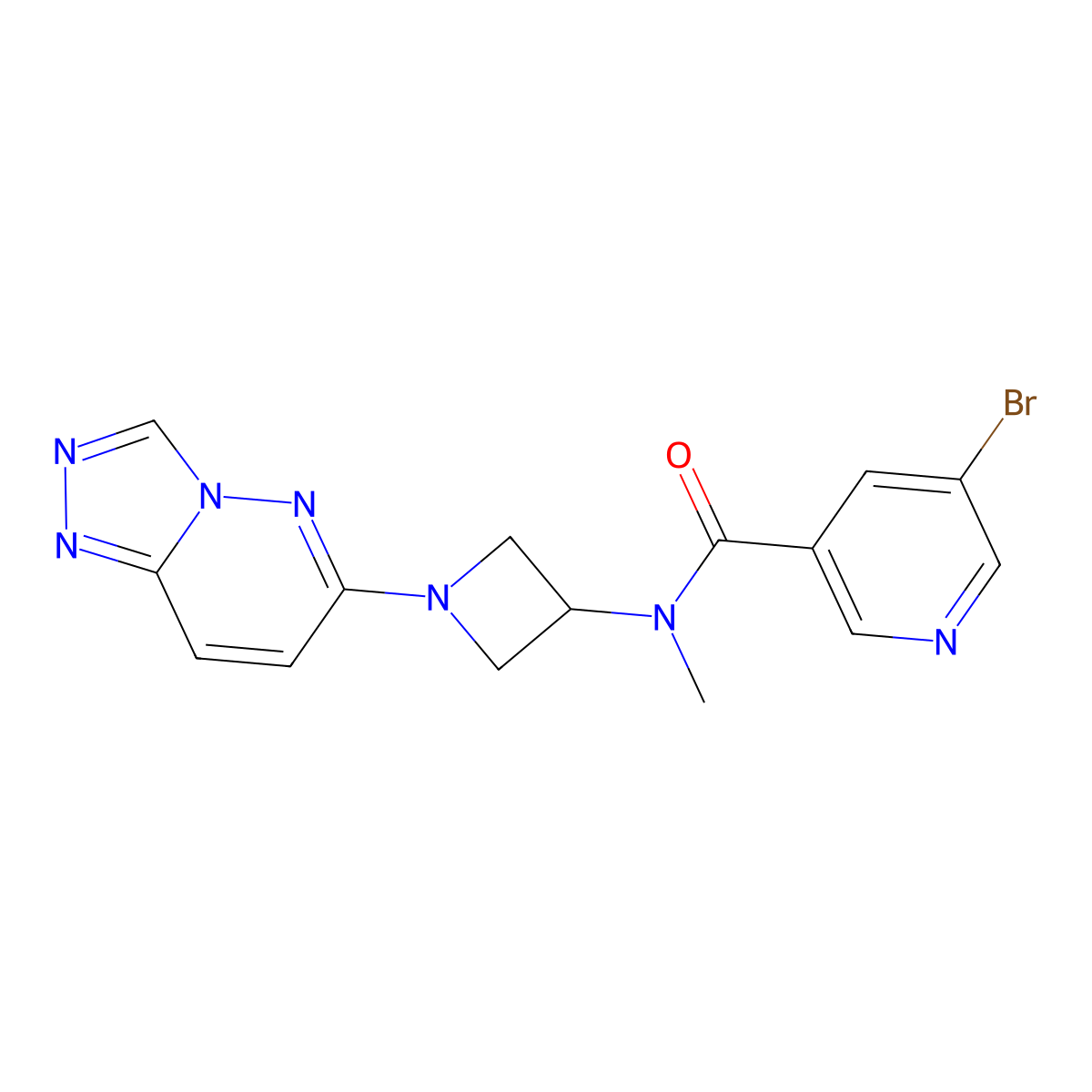 5-bromo-N-methyl-N-(1-{[1,2,4]triazolo[4,3-b]pyridazin-6-yl}azetidin-3-yl)pyridine-3-carboxamide molecular structure, CAS 2320955-73-3