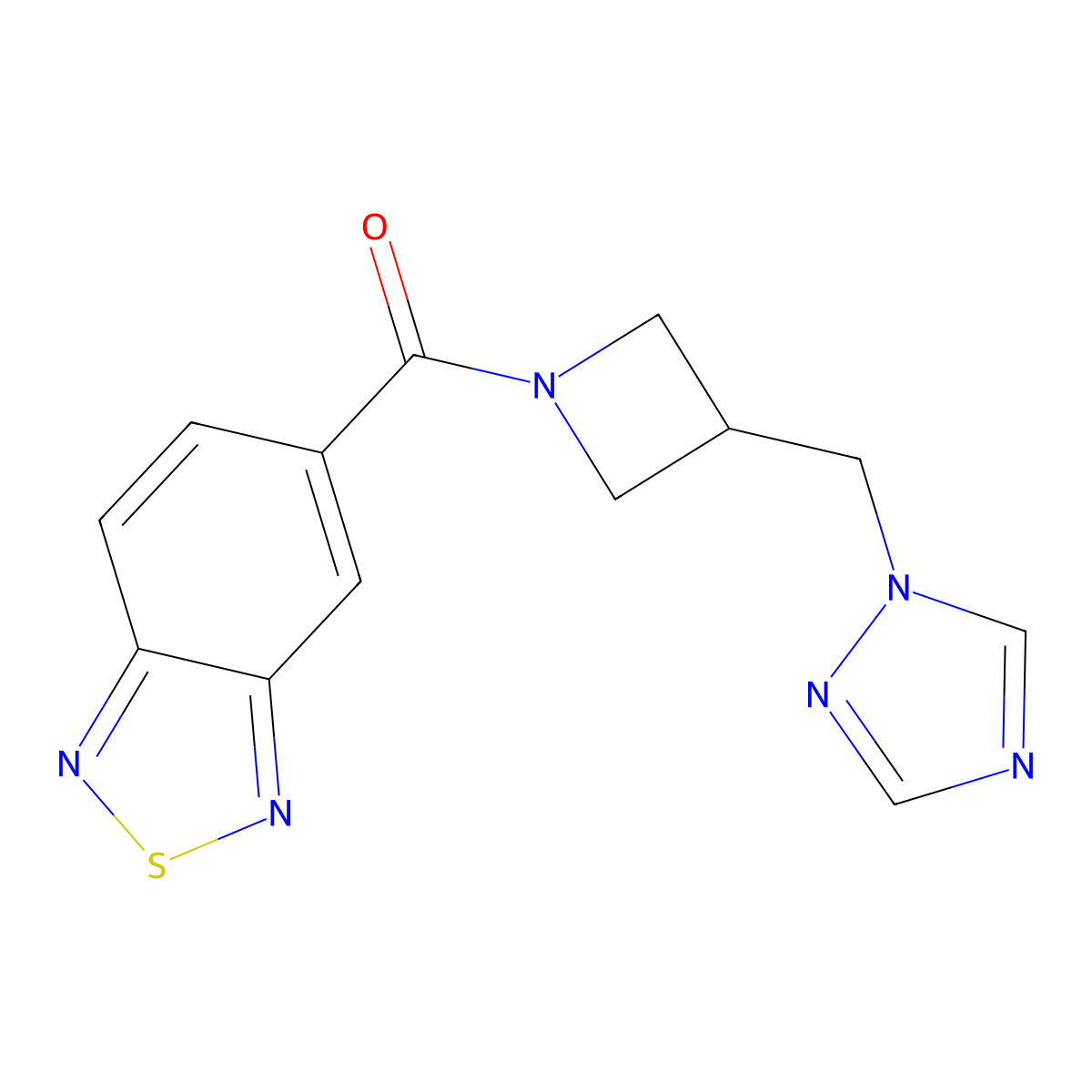 5-{3-[(1H-1,2,4-triazol-1-yl)methyl]azetidine-1-carbonyl}-2,1,3-benzothiadiazole molecular structure, CAS 2320956-00-9