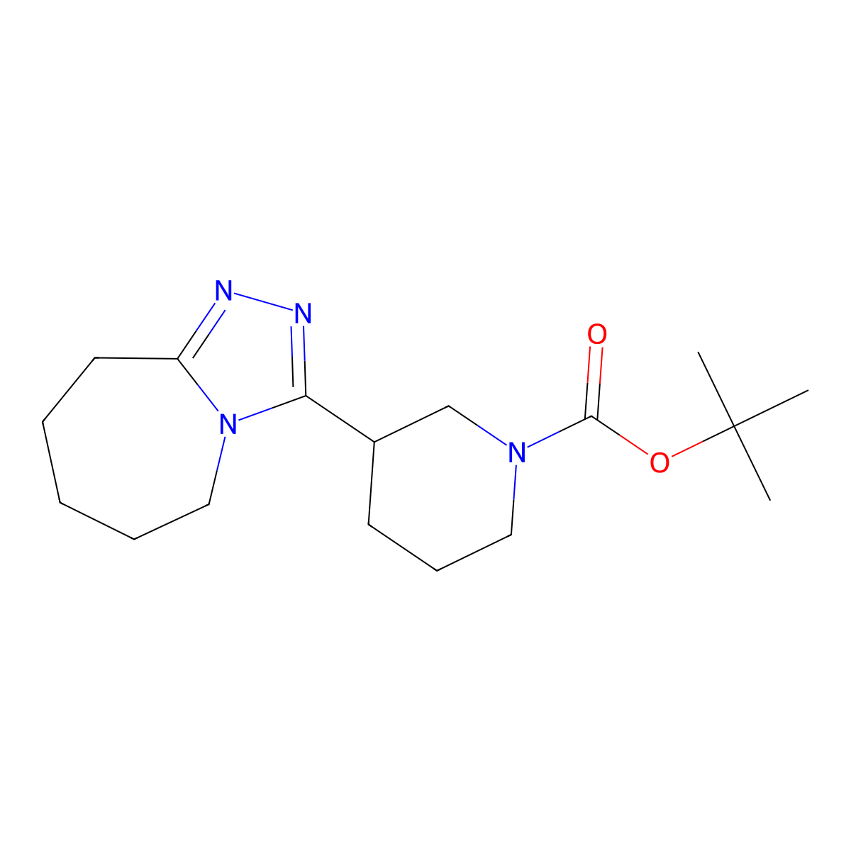 tert-butyl 3-(6,7,8,9-tetrahydro-5H-[1,2,4]triazolo[4,3-a]azepin-3-yl)piperidine-1-carboxylate molecular structure, CAS 2320956-08-7