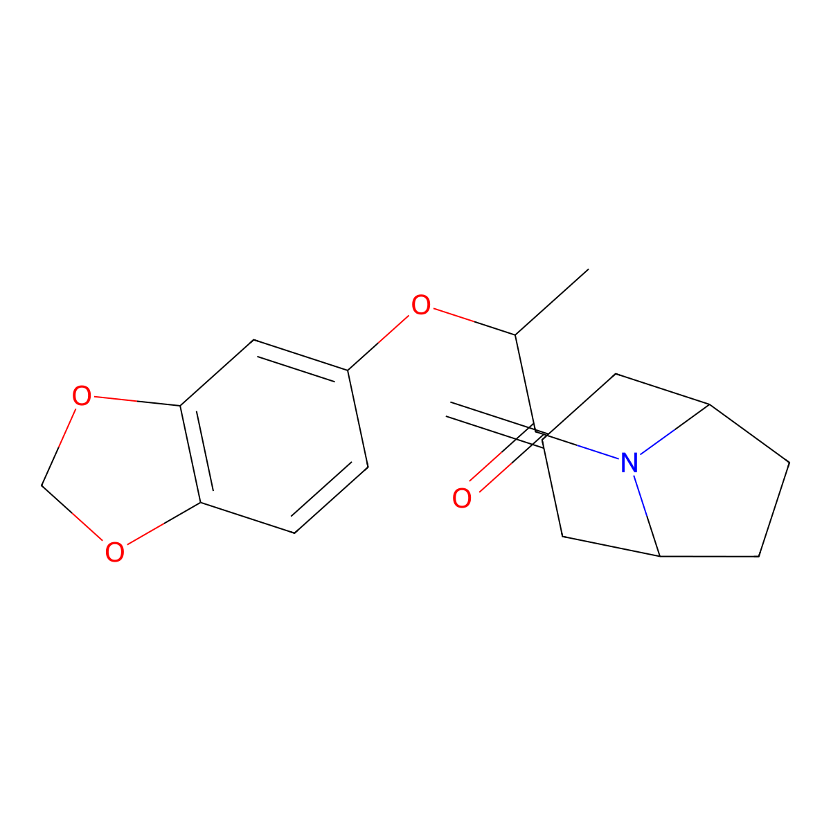 2-(2H-1,3-benzodioxol-5-yloxy)-1-{3-methylidene-8-azabicyclo[3.2.1]octan-8-yl}propan-1-one molecular structure, CAS 2320957-76-2