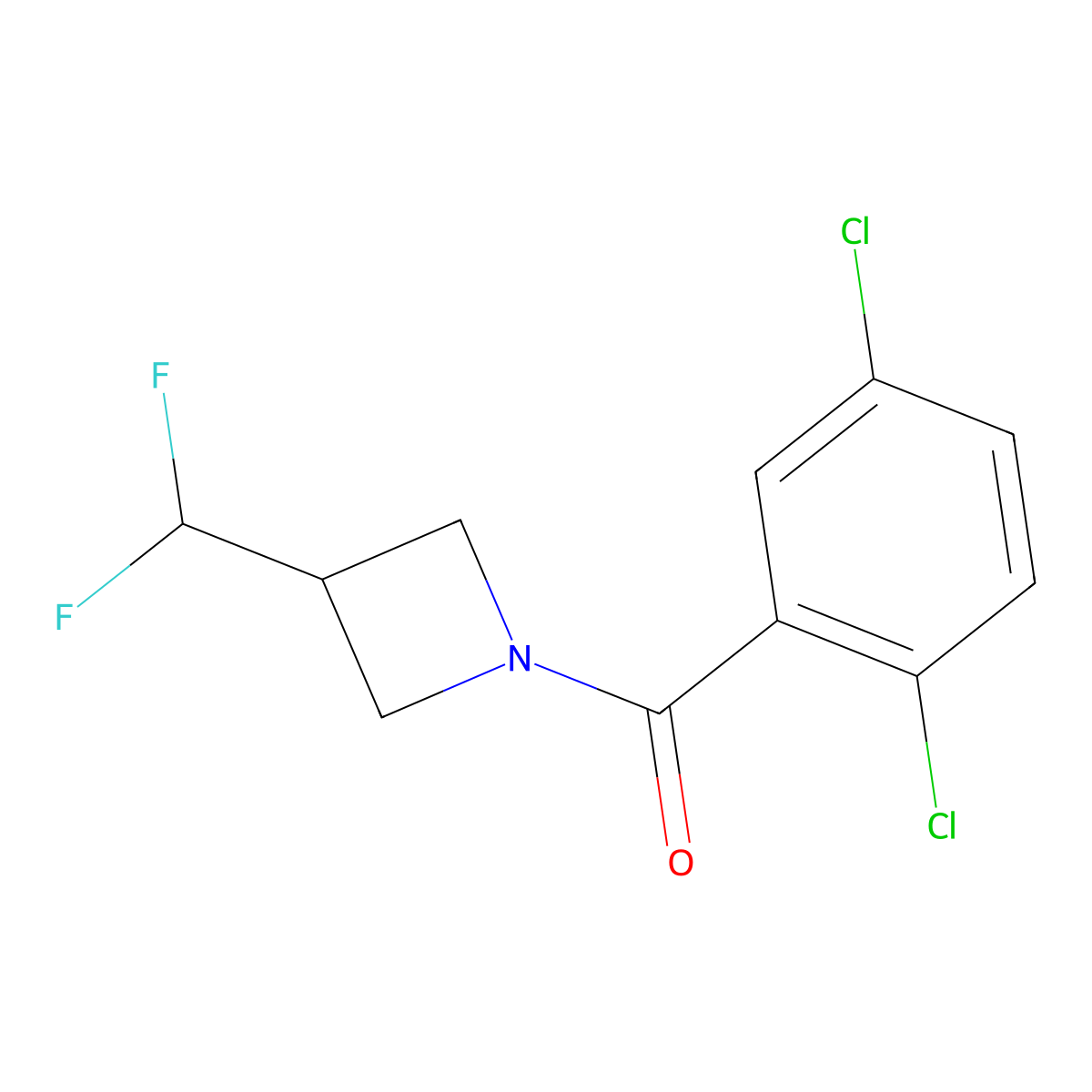 (2,5-Dichlorophenyl)(3-(difluoromethyl)azetidin-1-yl)methanone molecular structure, CAS 2320958-07-2