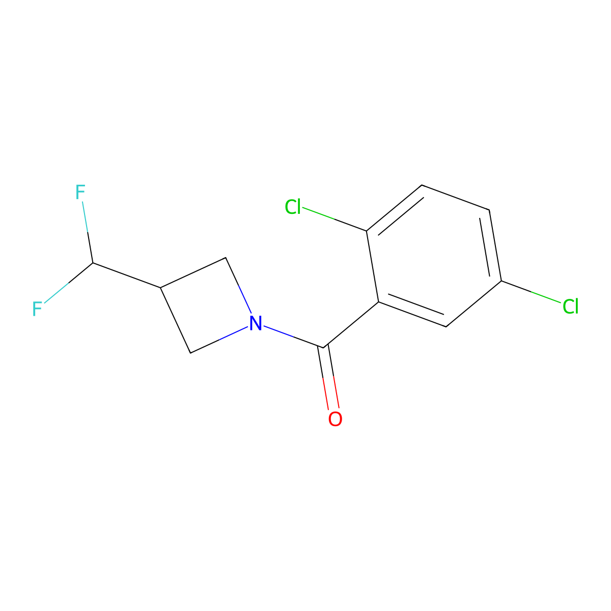 (2,5-Dichlorophenyl)(3-(difluoromethyl)azetidin-1-yl)methanone molecular structure, CAS 2320958-07-2