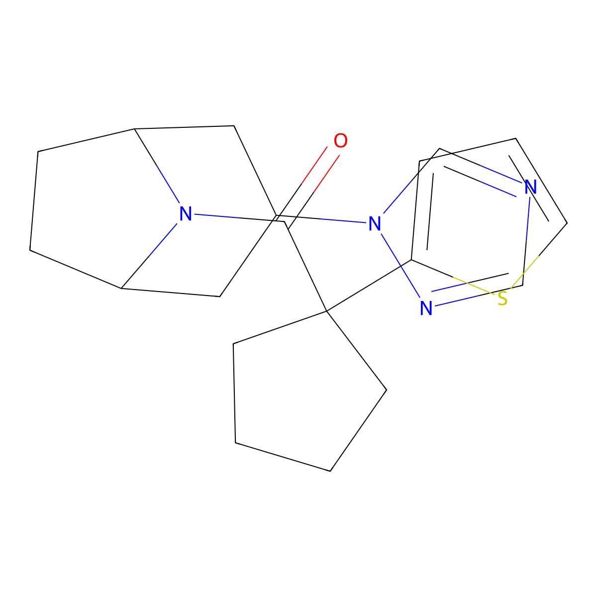 ((1R,5S)-3-(1H-1,2,4-triazol-1-yl)-8-azabicyclo[3.2.1]octan-8-yl)(1-(thiophen-2-yl)cyclopentyl)methanone molecular structure, CAS 2320958-45-8