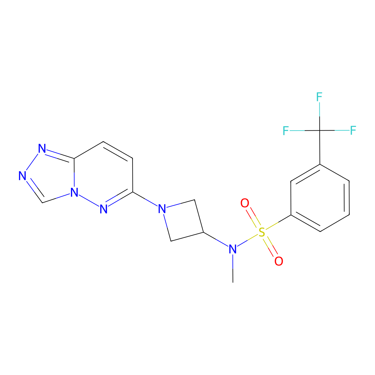 N-methyl-N-(1-{[1,2,4]triazolo[4,3-b]pyridazin-6-yl}azetidin-3-yl)-3-(trifluoromethyl)benzene-1-sulfonamide molecular structure, CAS 2320958-80-1