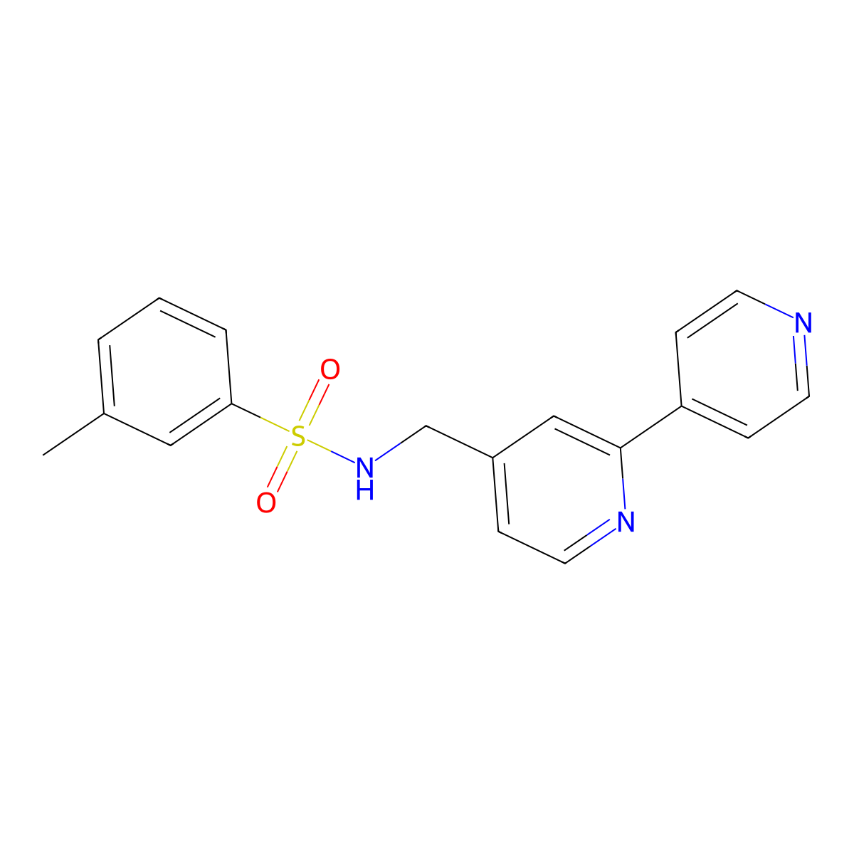 N-({[2,4'-bipyridine]-4-yl}methyl)-3-methylbenzene-1-sulfonamide molecular structure, CAS 2320958-93-6