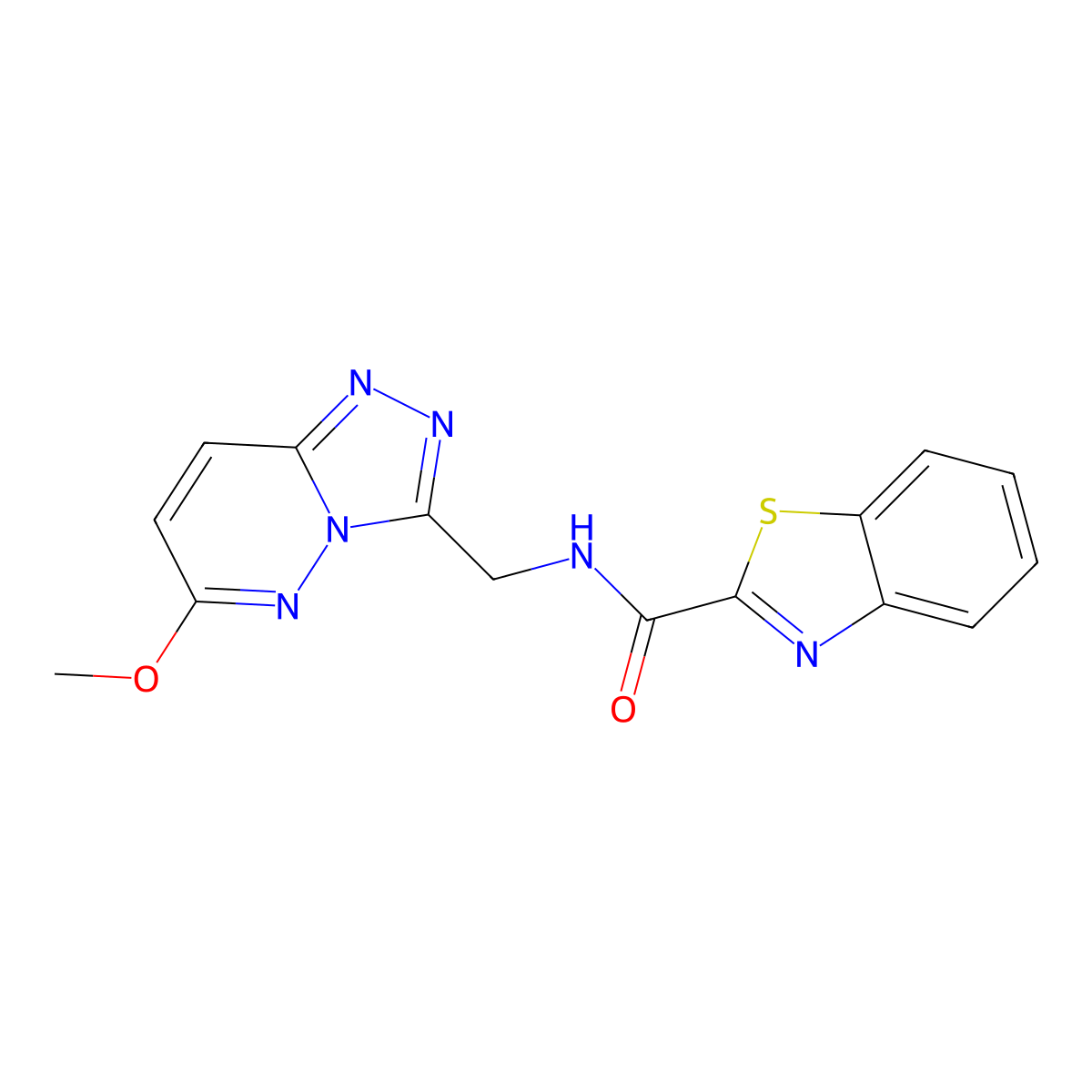 N-((6-methoxy-[1,2,4]triazolo[4,3-b]pyridazin-3-yl)methyl)benzo[d]thiazole-2-carboxamide molecular structure, CAS 2320959-04-2