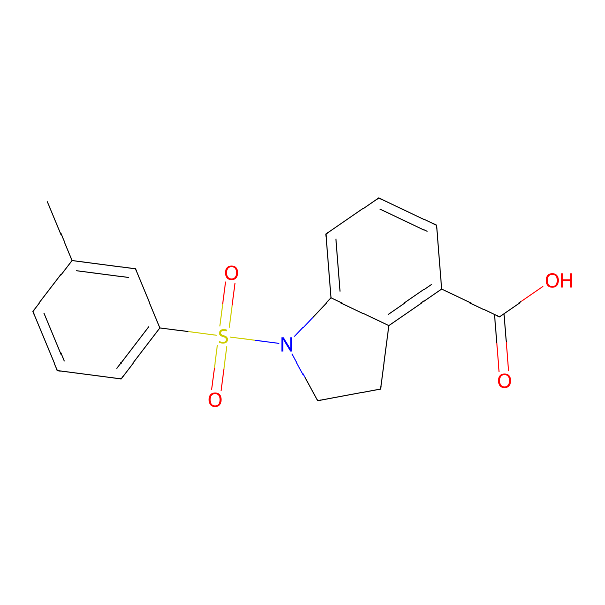 1-(m-Tolylsulfonyl)indoline-4-carboxylic acid molecular structure, CAS 2320959-70-2