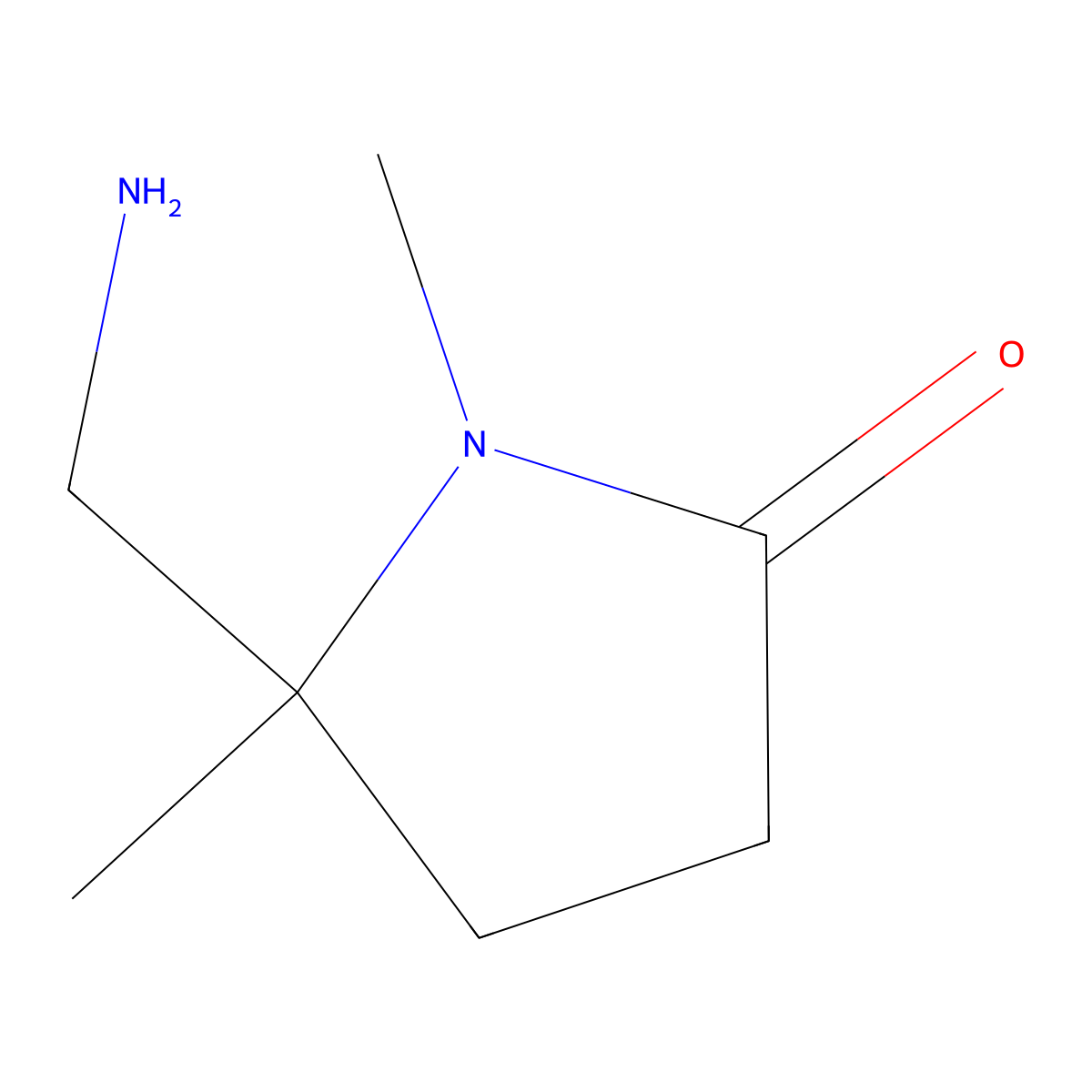 5-(Aminomethyl)-1,5-dimethylpyrrolidin-2-one molecular structure, CAS 23210-27-7