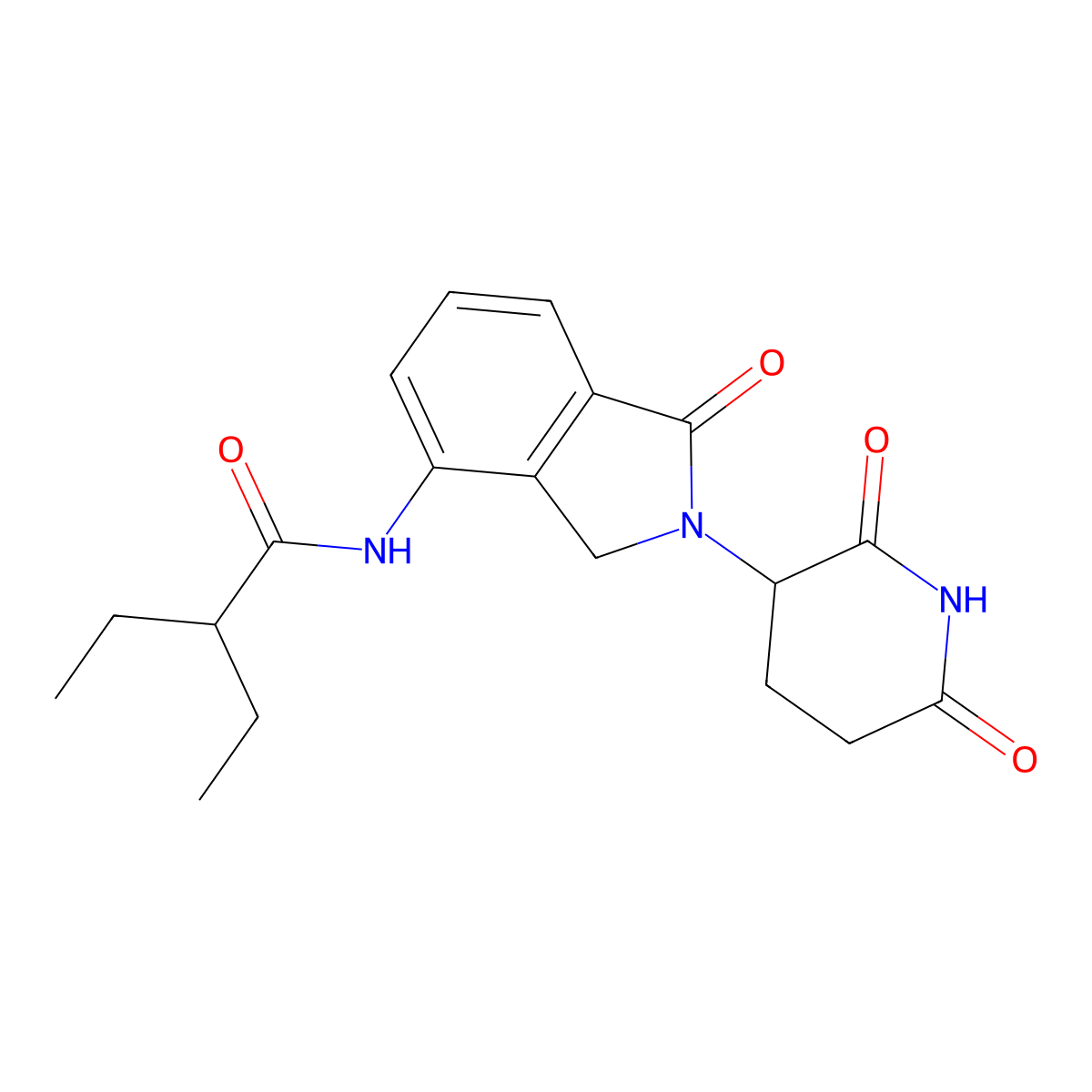 N-[2-(2,6-dioxo-3-piperidyl)-1-oxo-isoindolin-4-yl]-2-ethyl-butanamide molecular structure, CAS 2321293-17-6
