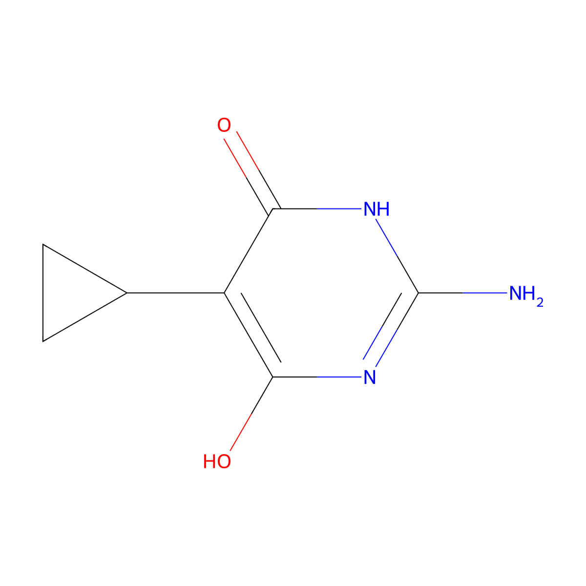 2-Amino-5-cyclopropylpyrimidine-4,6-diol molecular structure, CAS 23213-10-7
