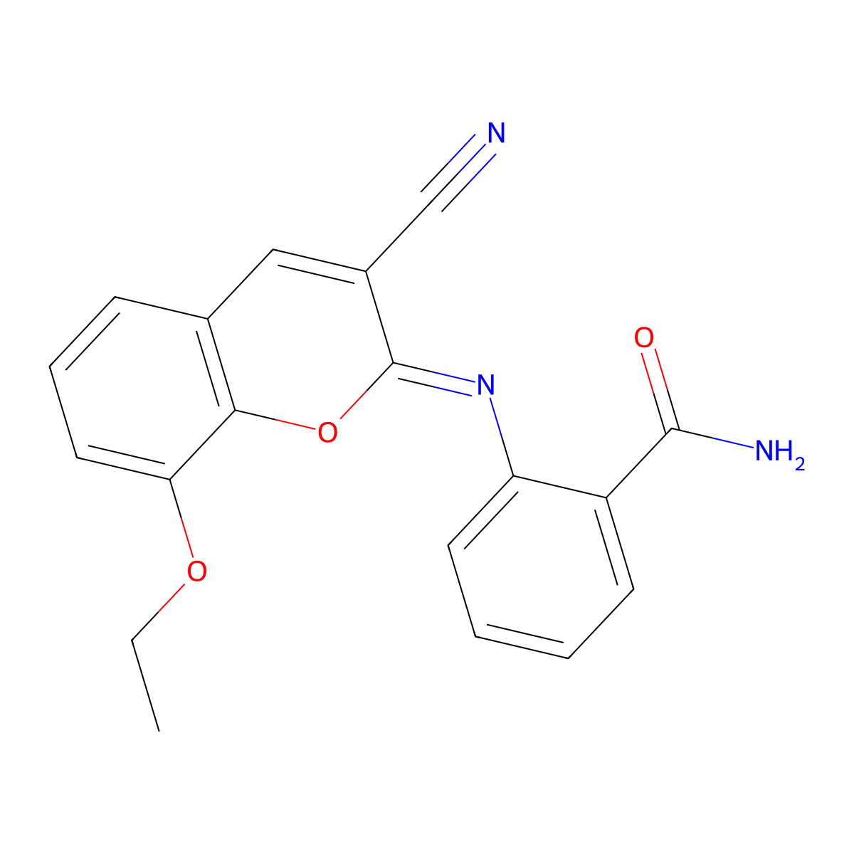 2-{[(2Z)-3-cyano-8-ethoxy-2H-chromen-2-ylidene]amino}benzamide molecular structure, CAS 2321332-10-7