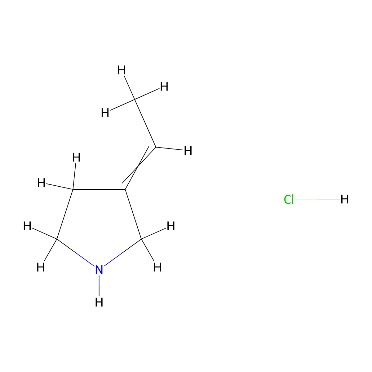 (E)-3-ethylidenepyrrolidine hydrochloride molecular structure, CAS 2321332-46-9
