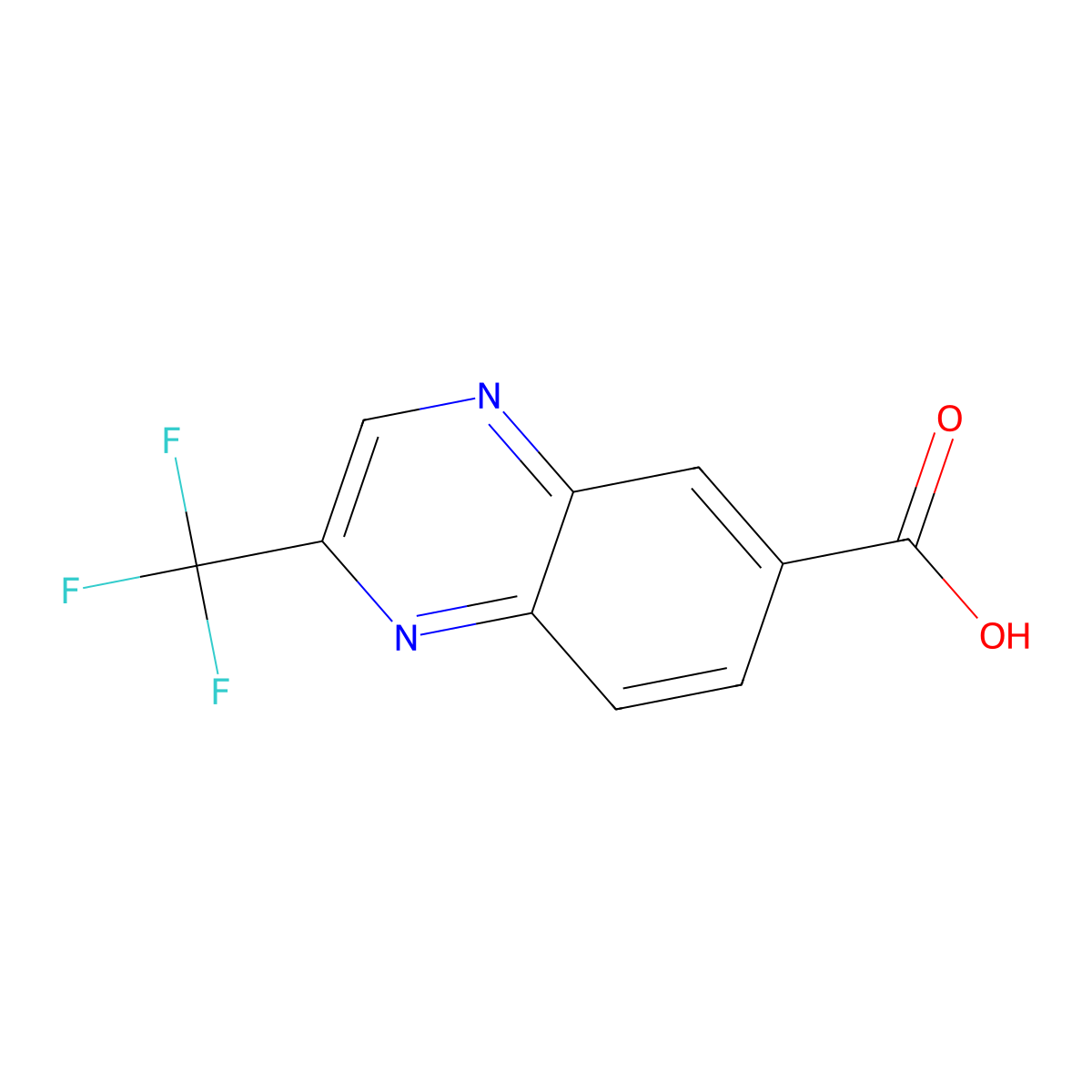 2-(Trifluoromethyl)quinoxaline-6-carboxylic a cid molecular structure, CAS 2321402-98-4