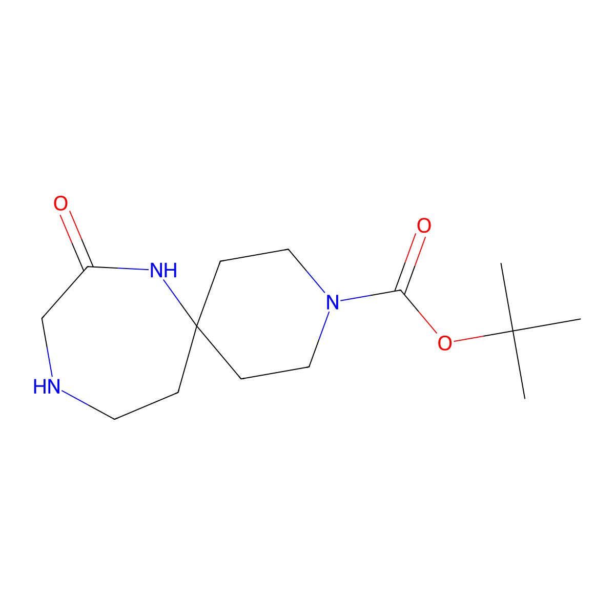 Tert-butyl 8-oxo-3,7,10-triazaspiro[5.6]dodecane-3-carboxylate molecular structure, CAS 2321443-27-8