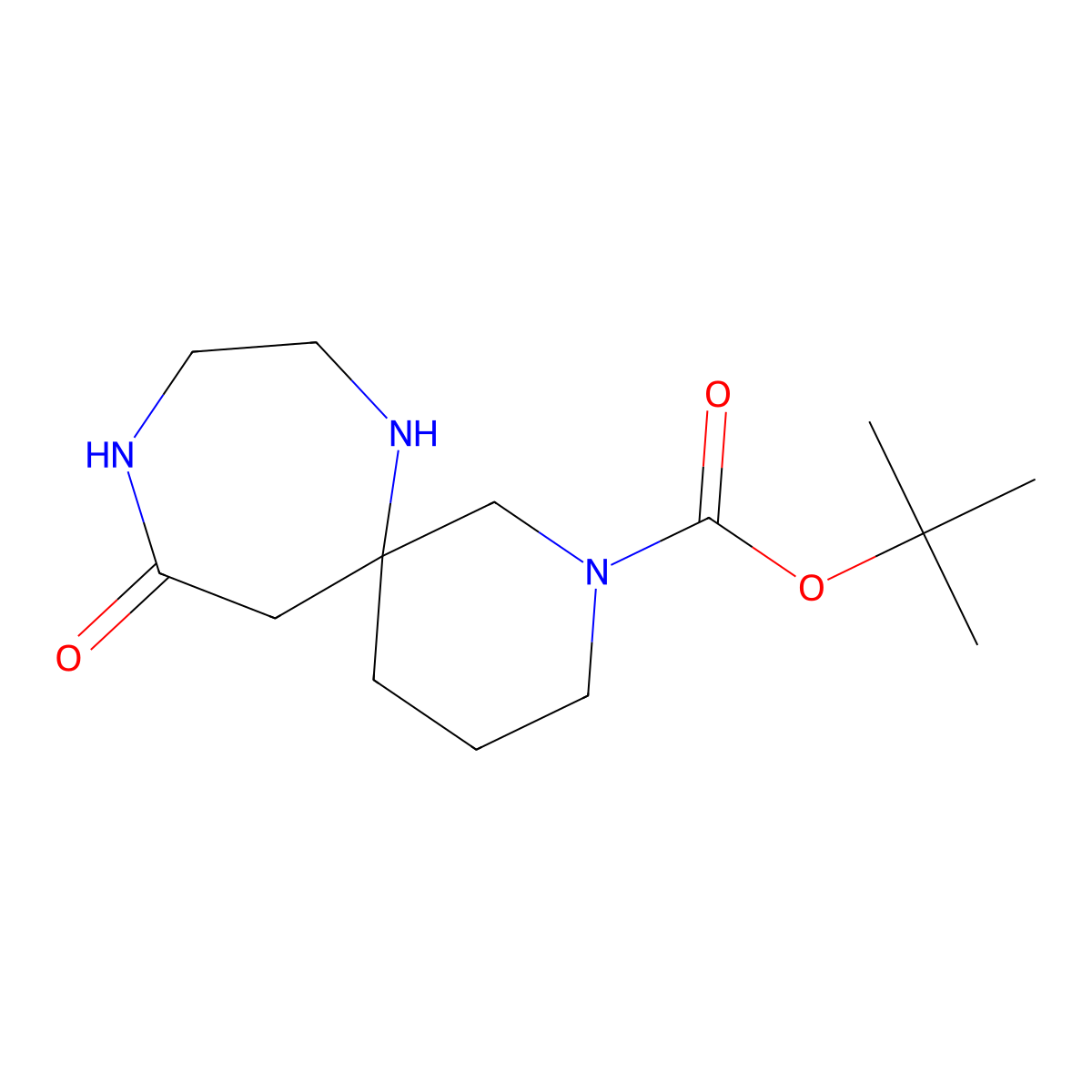 Tert-butyl 11-oxo-2,7,10-triazaspiro[5.6]dodecane-2-carboxylate molecular structure, CAS 2321443-34-7
