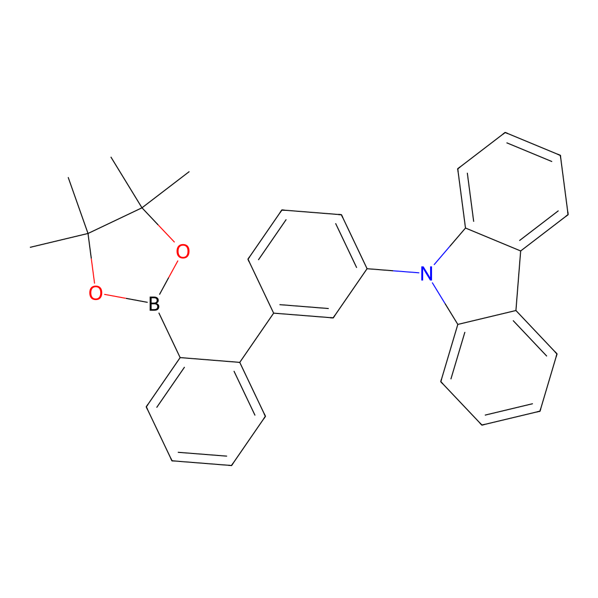 9-(2'-(4,4,5,5-Tetramethyl-1,3,2-dioxaborolan-2-yl)-[1,1'-biphenyl]-3-yl)-9H-carbazole molecular structure, CAS 2321516-26-9