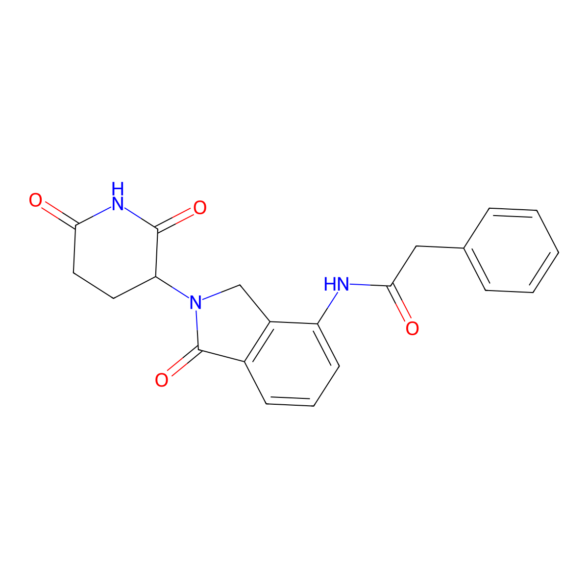 N-[2-(2,6-dioxo-3-piperidyl)-1-oxo-isoindolin-4-yl]-2-phenyl-acetamide molecular structure, CAS 2321703-76-6