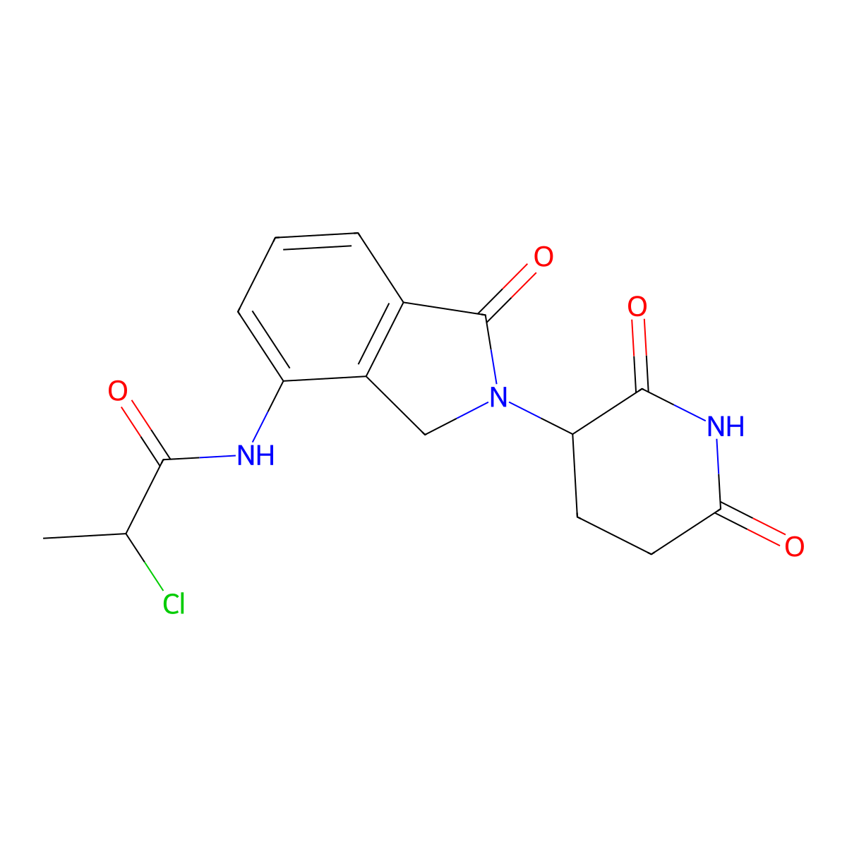 2-chloro-N-[2-(2,6-dioxo-3-piperidyl)-1-oxo-isoindolin-4-yl]propanamide molecular structure, CAS 2321768-17-4