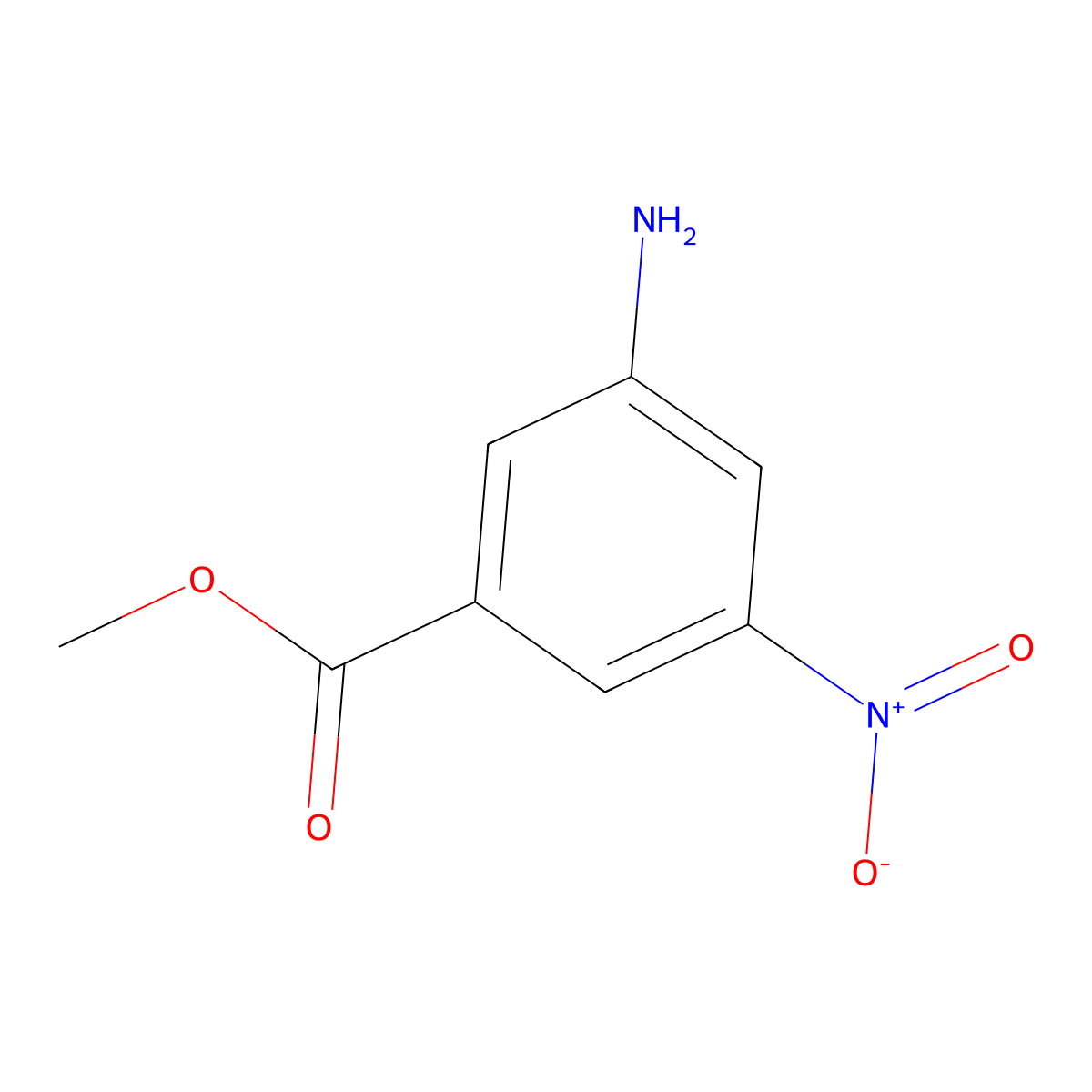 Methyl 3-amino-5-nitrobenzoate molecular structure, CAS 23218-93-1